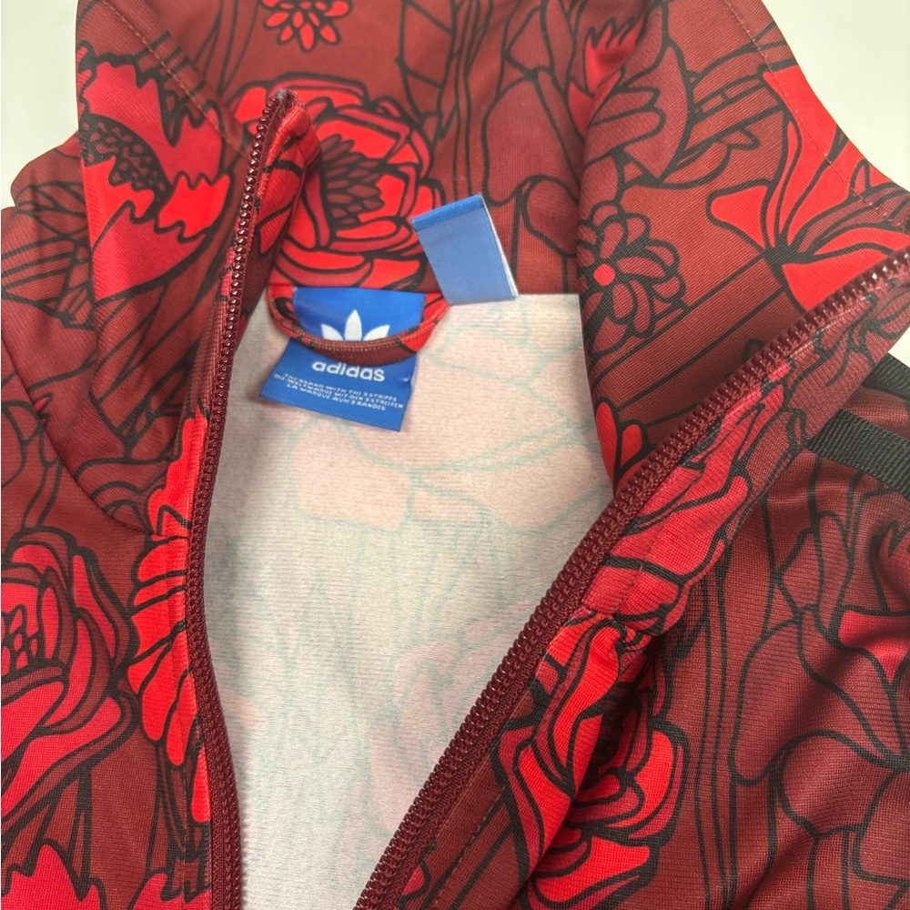 Adi Rare Firebird Tracktop Flower Red size Medium - Picture 5 of 12